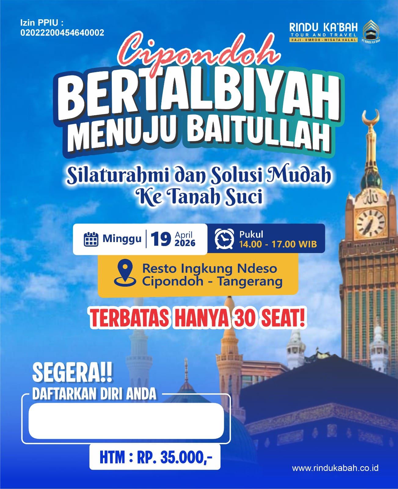 Cipondoh Bertalbiyah Menuju Baitullah 